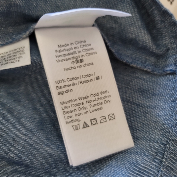 New! J Crew Squareneck Smocked Blue Chambray Top small medium - Picture 5 of 7